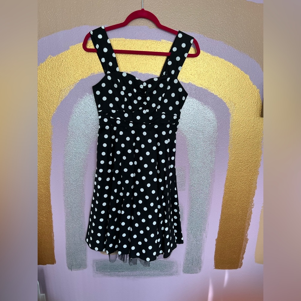 Hot Topic - Small - Black/White PokaDot dress with POCKETS!  BRAND NEW with TAGS